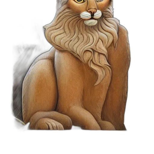 animal, staff, creature, crown, photorealistic, fantasy art, watercolor, concept art transparent PNG cut-out
