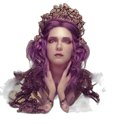 crown, jewelry, face, hair, fantasy art, concept art, photorealistic, 3d render transparent PNG cut-out