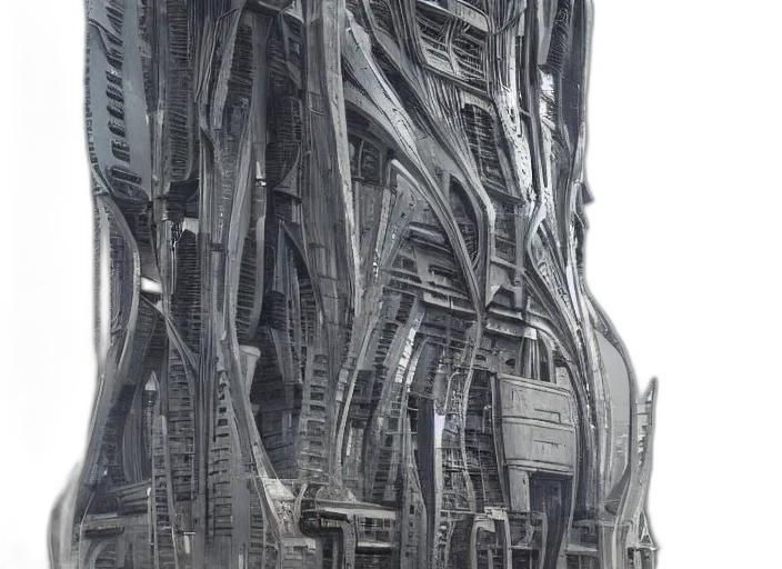 building, car, dress, hair, cyberpunk, 3d render, concept art, photorealistic transparent PNG cut-out