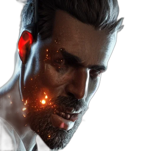 face, mask, staff, cyberpunk transparent PNG cut-out