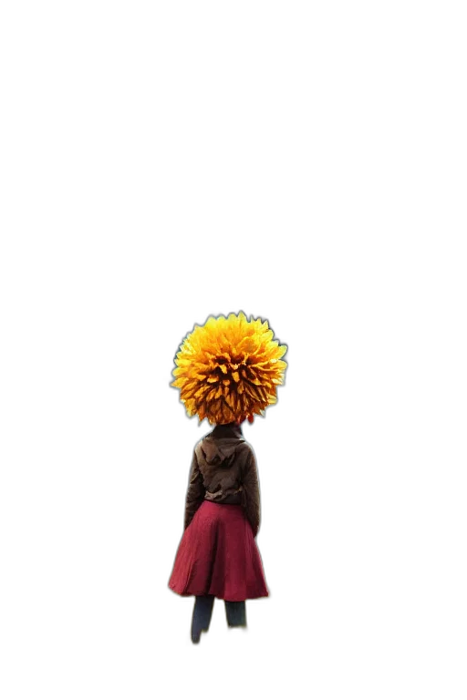 flower, dress, crown, umbrella, photorealistic, 3d render, concept art, pixel art transparent PNG cut-out