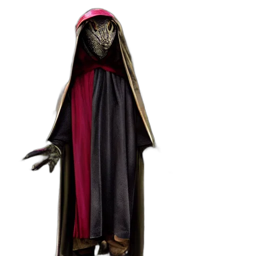 mask, jacket, staff, dress transparent PNG cut-out