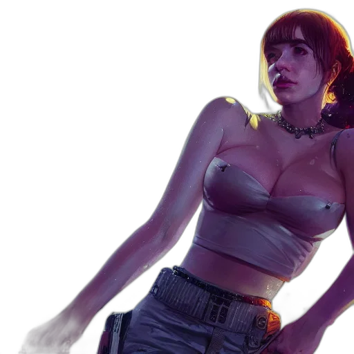 concept art, cyberpunk, fantasy art, photorealistic transparent PNG cut-out