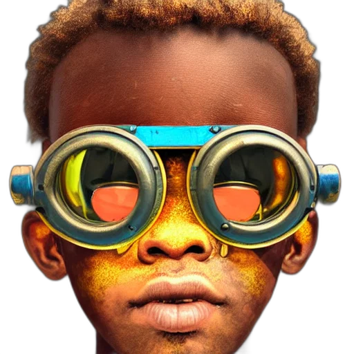 face, mask, robot, staff, 3d render, concept art, photorealistic, cyberpunk transparent PNG cut-out