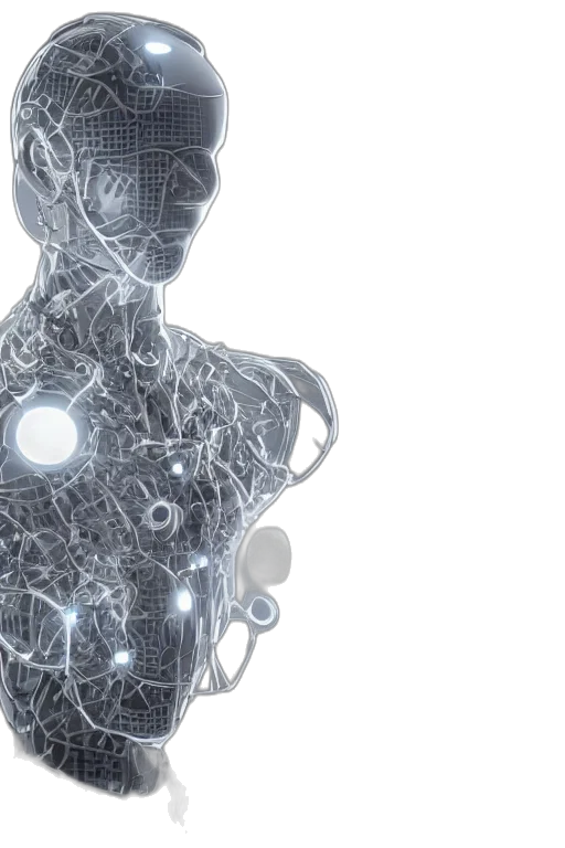 robot, 3d render, cyberpunk, photography transparent PNG cut-out