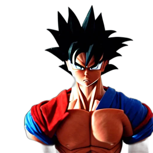 concept art, 3d render, pixel art, photorealistic, son, goku, watching, morbius transparent PNG cut-out