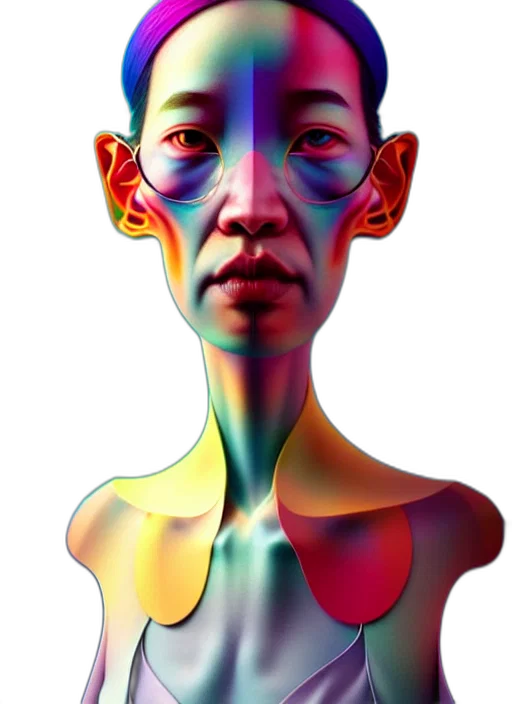 face, mask, robot, creature, photorealistic, 3d render, cyberpunk, concept art transparent PNG cut-out