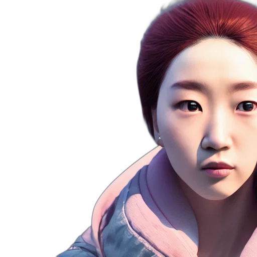 face, photorealistic, concept art, 3d render, fantasy art, outer space, pastel, portrait transparent PNG cut-out