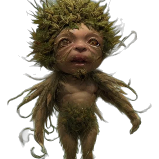 creature, hair, staff, mask transparent PNG cut-out