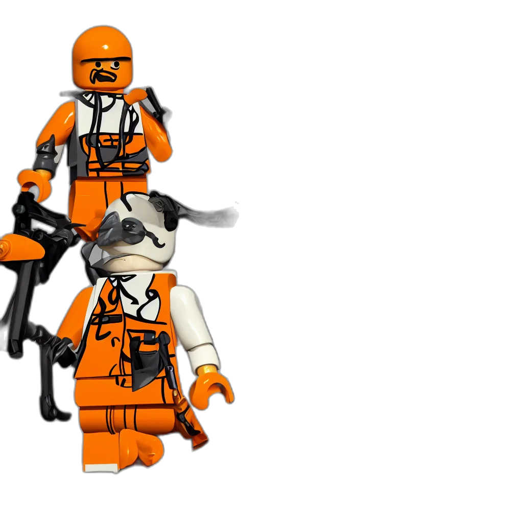 staff, robot, 3d render, pixel art transparent PNG cut-out