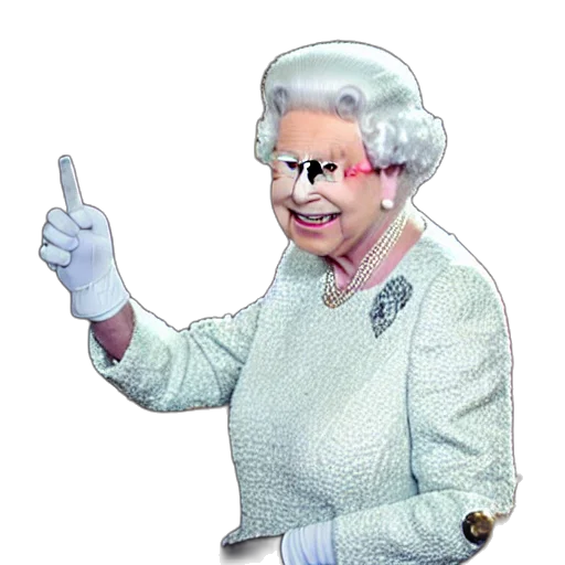 crown, staff, hat, queen, england, grinning, flipping, bird transparent PNG cut-out