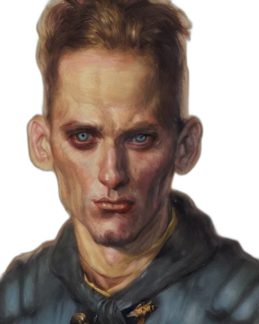 face, jacket, staff, photorealistic, concept art, fantasy art, oil painting, medium transparent PNG cut-out