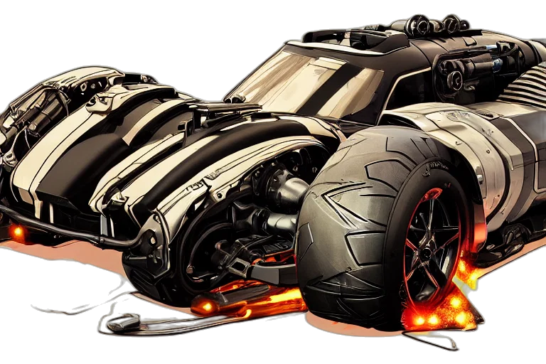 car, weapon, concept art, comic book art transparent PNG cut-out