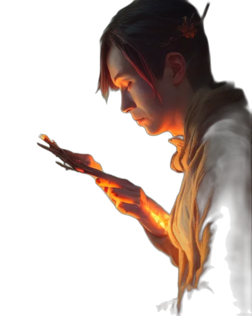 staff, face, jacket, creature, concept art, fantasy art, comic book art, photorealistic transparent PNG cut-out