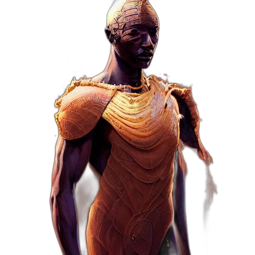 dress, robot, creature, staff transparent PNG cut-out