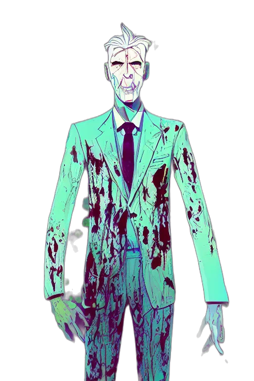 jacket, creature, dress, face, concept art, comic book art, pixel art, cartoon transparent PNG cut-out