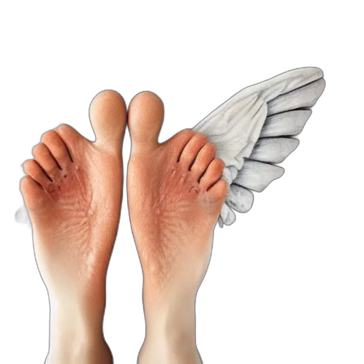 shoes, photorealistic, 3d render, human, four, faces, wings, cow transparent PNG cut-out