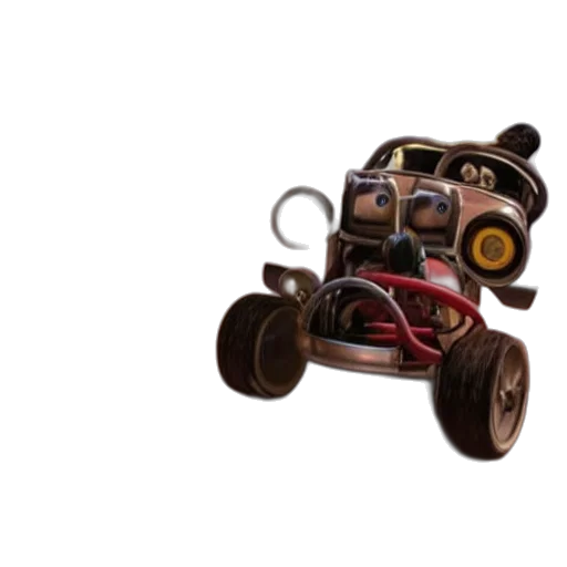 robot, car, weapon, mask, 3d render, concept art, photorealistic, mariokart transparent PNG cut-out