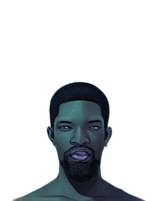 face, mask, creature, cartoon, concept art, pixel art, photorealistic, blue transparent PNG cut-out