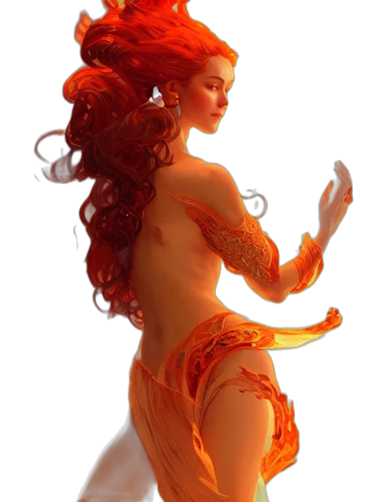 dress, fantasy art, concept art, photorealistic, pixel art, fire, underwater, golden transparent PNG cut-out