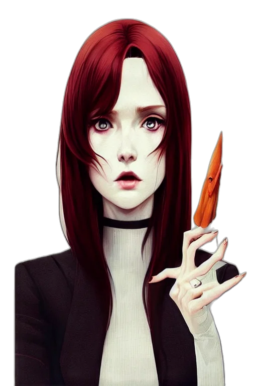 staff, face, weapon, hair, anime, fantasy art, concept art, cartoon transparent PNG cut-out