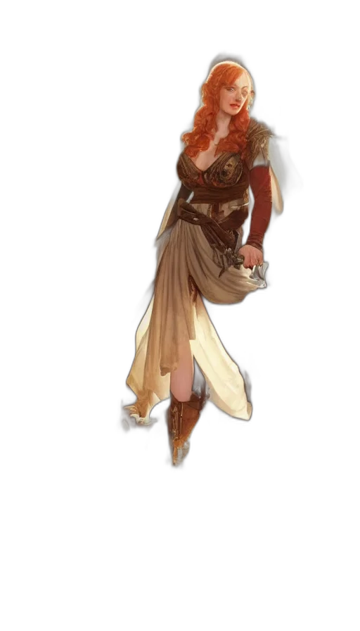 dress, staff, fantasy art, concept art transparent PNG cut-out