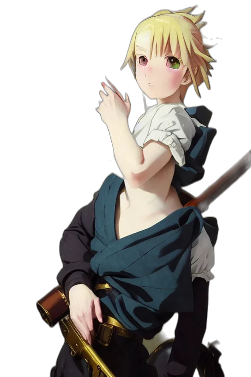 staff, sword, weapon, dress, anime, concept art, fantasy art, cartoon transparent PNG cut-out