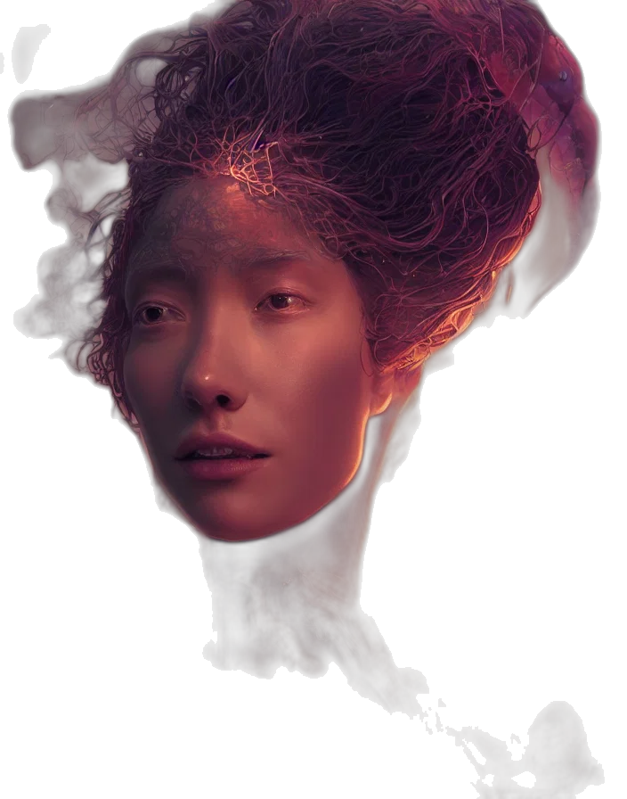 face, crown, mask, hair transparent PNG cut-out