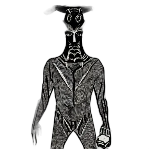 mask, robot, creature, staff, comic book art, concept art, cartoon, pencil sketch transparent PNG cut-out