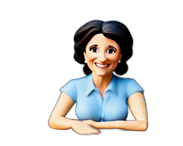 staff, cartoon, 3d render, photorealistic, pixel art, julia, louis, dreyfus transparent PNG cut-out