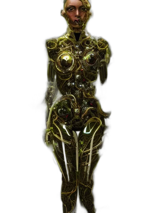 robot, dress, jewelry, staff transparent PNG cut-out