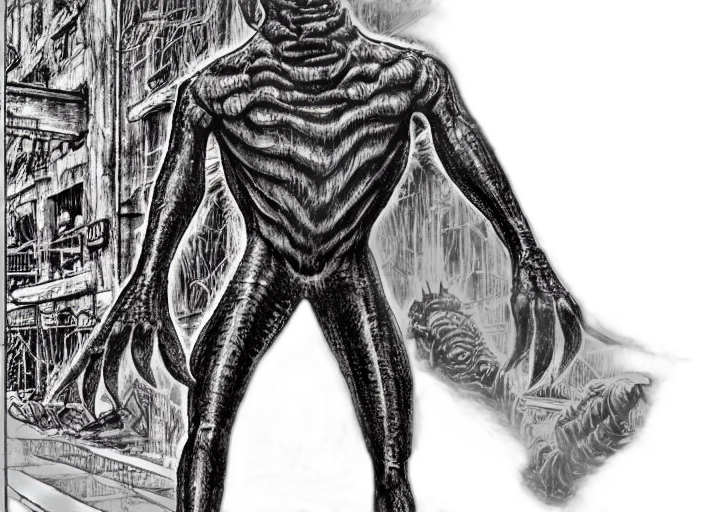 creature, mask, robot, comic book art transparent PNG cut-out
