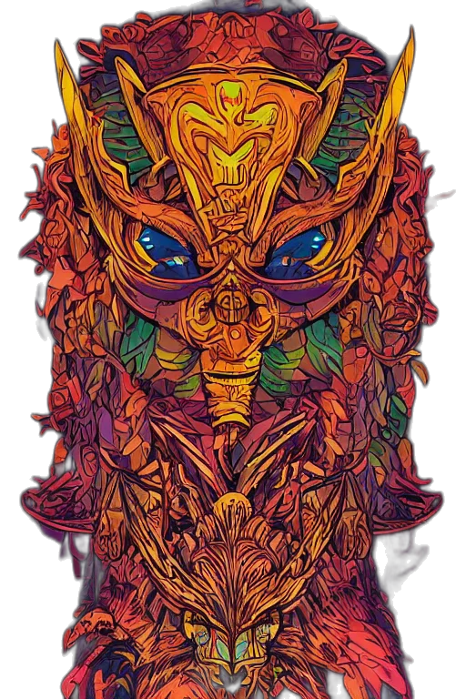 mask, face, creature, dragon transparent PNG cut-out