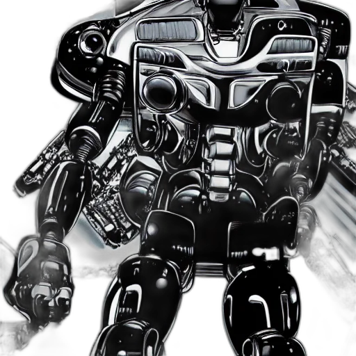 robot, concept art, comic book art, 3d render transparent PNG cut-out