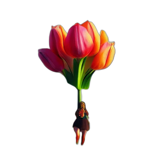 flower, crown, umbrella, staff transparent PNG cut-out