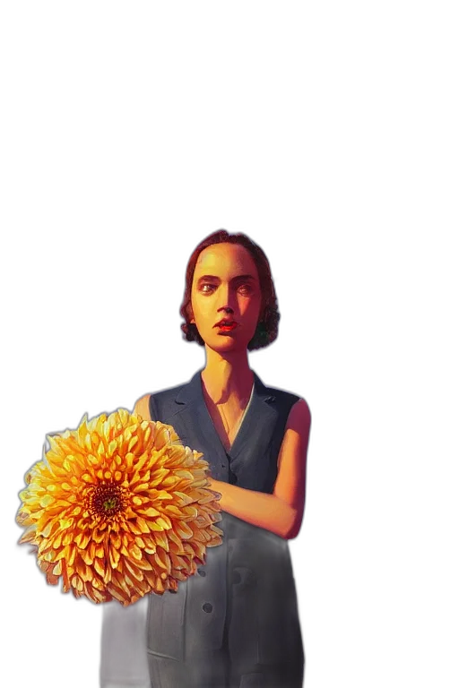 flower, umbrella, staff, dress, photorealistic, pixel art, oil painting, concept art transparent PNG cut-out