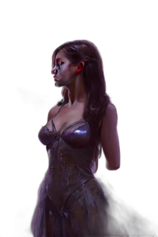 dress, face, concept art, fantasy art transparent PNG cut-out