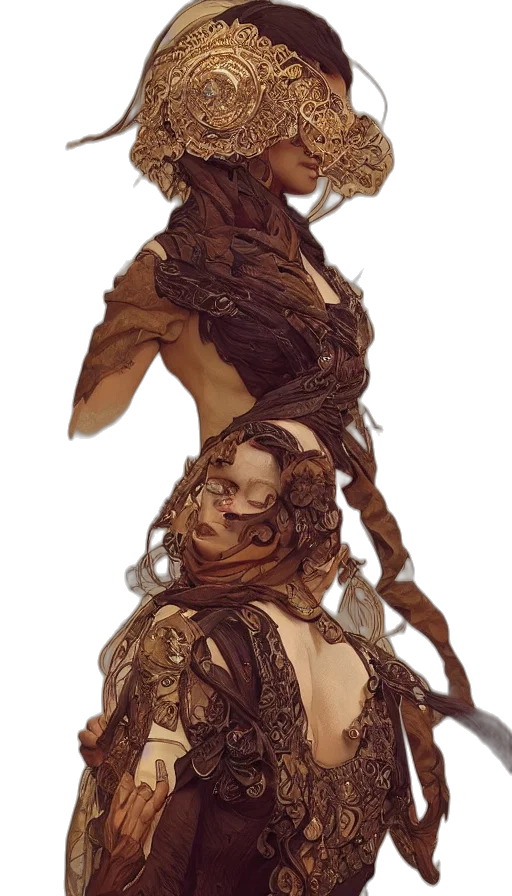 dress, mask, face, staff transparent PNG cut-out