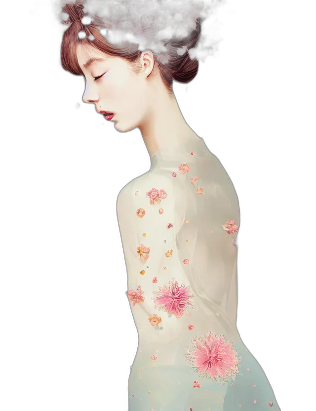 dress, photorealistic, watercolor, fantasy art, concept art, pastel, monochrome, fashionable transparent PNG cut-out