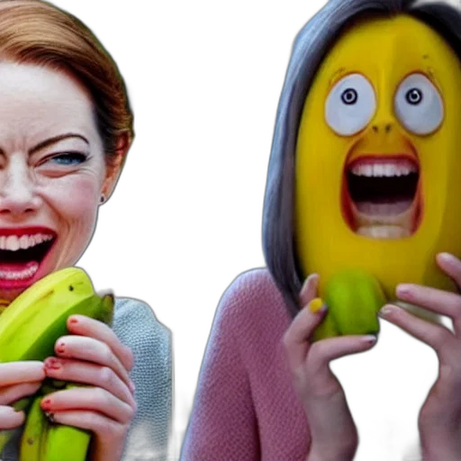 photorealistic, 3d render, banana, fruit, has, accurate, facial, expressions transparent PNG cut-out