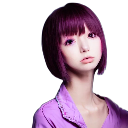 face, robot, hair, photorealistic transparent PNG cut-out