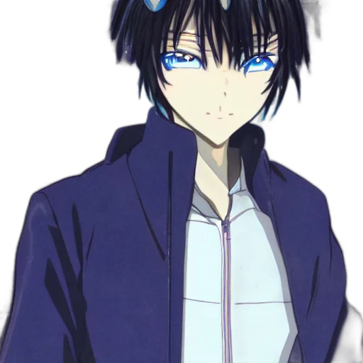 staff, anime, cartoon, pixel art, concept art, blue, monochrome, dark transparent PNG cut-out