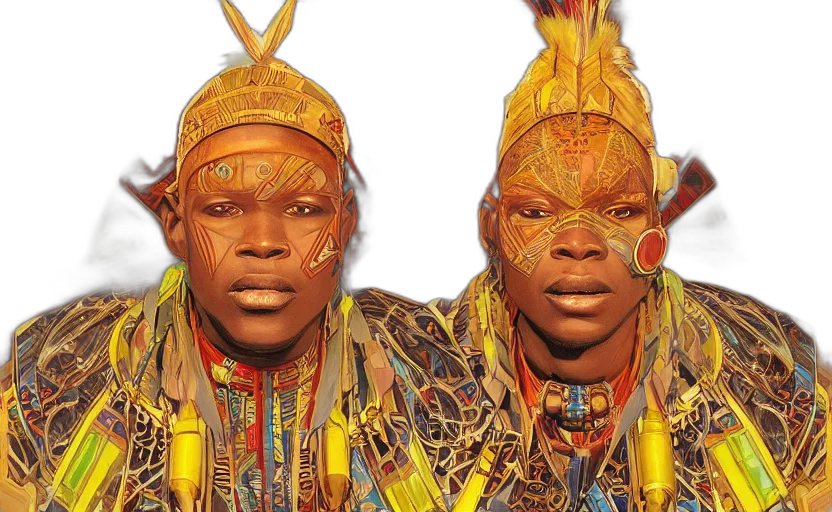 retro, futuristic, african, tribal, chief, art, joseph, christian transparent PNG cut-out