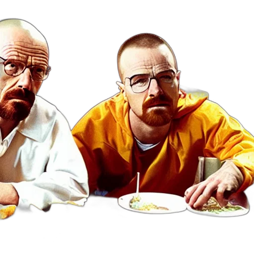 food, concept art, photorealistic, comic book art, cartoon, walter, white, jesse transparent PNG cut-out