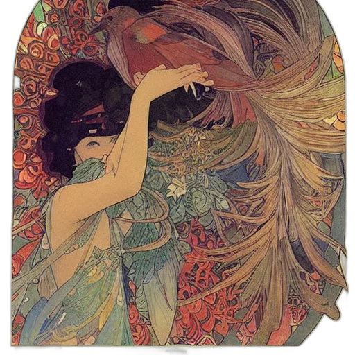 mask, dress, face, fantasy art, watercolor, anime, concept art, underwater transparent PNG cut-out