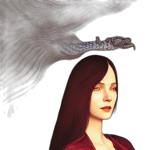 dragon, staff, creature, hair transparent PNG cut-out