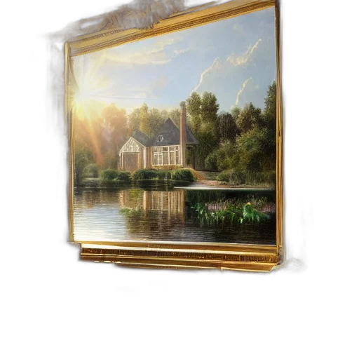 furniture, building, sword, tree, photorealistic, oil painting, concept art, 3d render transparent PNG cut-out
