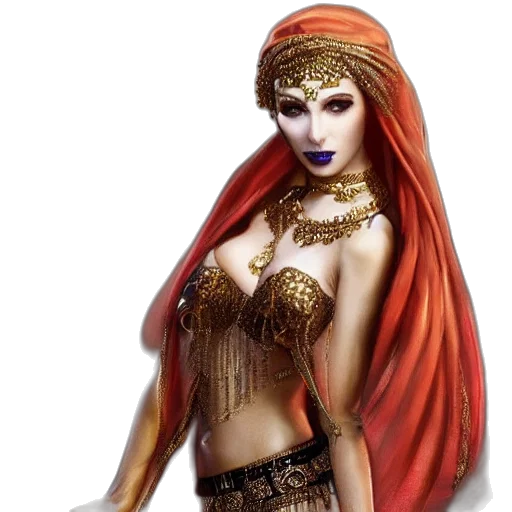 jewelry, dress, mask, crown, fantasy art, concept art, photorealistic, comic book art transparent PNG cut-out
