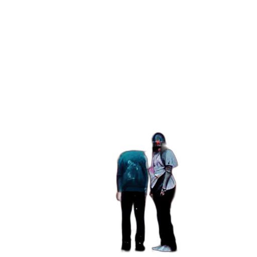 jacket, staff, umbrella, robot, pixel art, concept art, 3d render, vaporwave transparent PNG cut-out