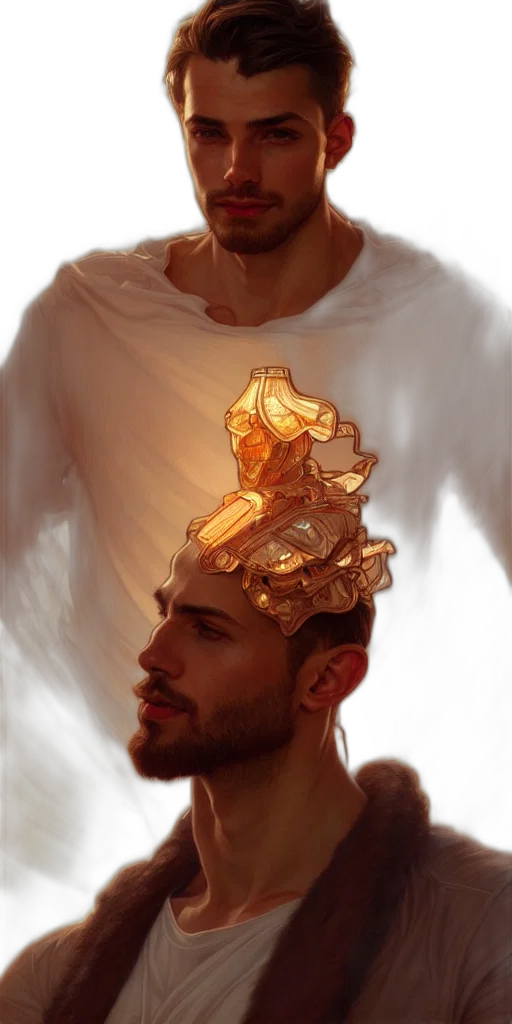crown, hat, mask, hair, photorealistic, concept art, oil painting, fantasy art transparent PNG cut-out